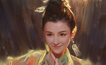 Dancer, earrings, fantasy, asian, smile, green, face, girl, hou china HD wallpaper