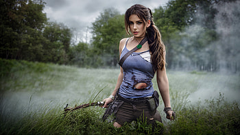 Lara Croft Tomb Raider Cosplay , tomb-raider, lara-croft, games, cosplay, artist, artwork, digital-art HD wallpaper