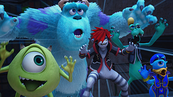 Kingdom Hearts III - Mike Wazowski & James P. Sullivan Adventure, Mike Wazowski, James P. Sullivan, video game, Kingdom Hearts III HD wallpaper
