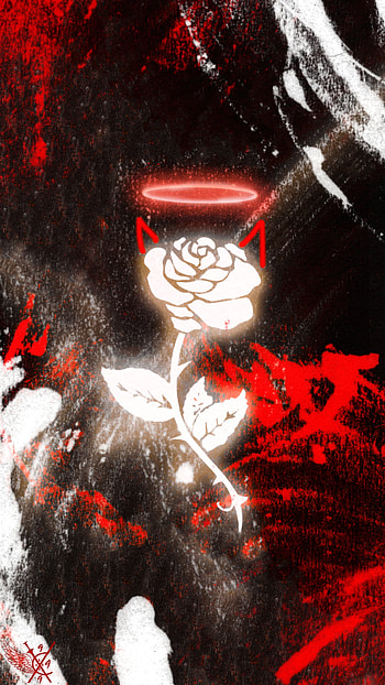 Devil horned angel, rose, artistic, flower HD phone wallpaper