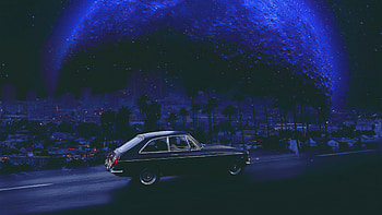 Night Ride In Blue Planet , artist, artwork, digital-art HD wallpaper