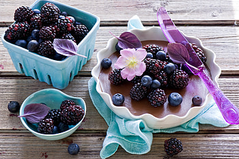 Food, Tablewares, Bilberries, Berries, Blackberry HD wallpaper