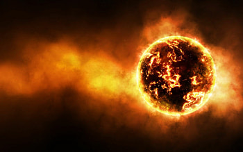 Burning sun, Intense heat, Fiery inferno, Scorching skies HD wallpaper