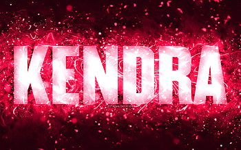 Happy Birtay Kendra, , pink neon lights, Kendra name, creative, Kendra Happy Birtay, Kendra Birtay, popular american female names, with Kendra name, Kendra HD wallpaper