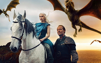 Game of Thrones(2011 - 2019), horse, daenerys targaryen, actress, emilia clarke, tv series, fantasy, dragon, mother, princess, queen, game of thrones HD wallpaper