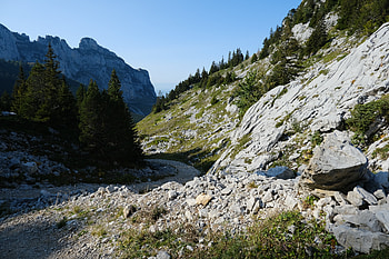 Landscape, Nature, Trees, Stones, Mountains, Rocks, Road HD wallpaper
