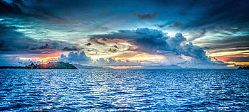 Bora Bora French Polynesia Sunset Ocean Pacific, bora-bora, ocean, sunset HD wallpaper