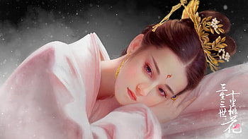Princess, asian, art, fantasy, hongfa yin, face, girl HD wallpaper