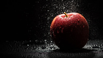 ️, Water drops, Apple, Water, Shadow HD wallpaper