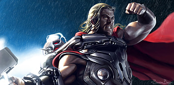 Thor Digital Arts, thor, superheroes, artwork, digital-art, deviantart HD wallpaper