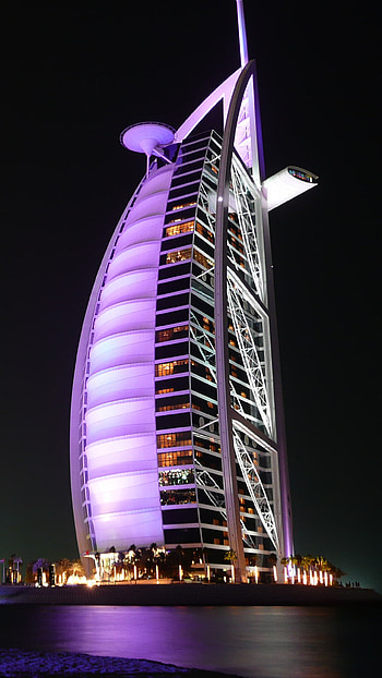 Dubai, Beautiful night, Building, 6 HD phone wallpaper