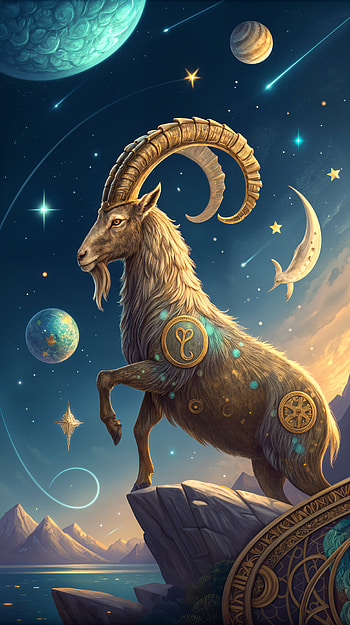 Celestial Capricorn: A Stunning Astrology for Your , goat, astrology, cosmic HD phone wallpaper