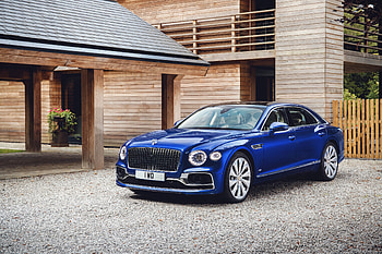 Luxury car, Bentley Flying Spur, blue HD wallpaper