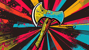 Retro Pop Axe —, Pop Art, Colorful HD wallpaper