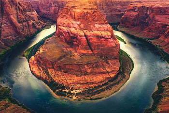 Horseshoe bend, river, rocks cliffs, nature HD wallpaper