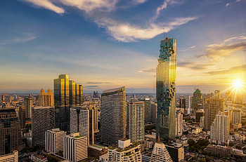 Bangkok skyline, , Urban background, Beautiful city HD wallpaper