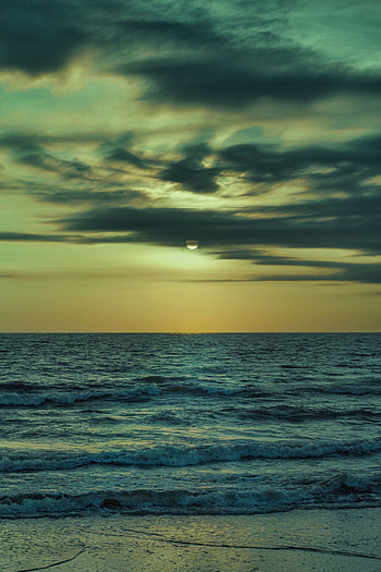 Nature, Sea, Twilight, Clouds, Waves, Coast, Dusk HD phone wallpaper