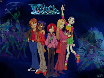 W.I.T.C.H, times, dark blue, fun, friends HD wallpaper