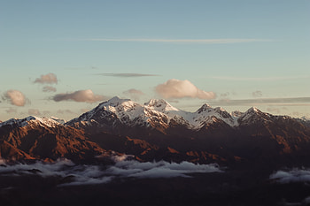 Mountain, snow, sky, nature, cloud HD wallpaper