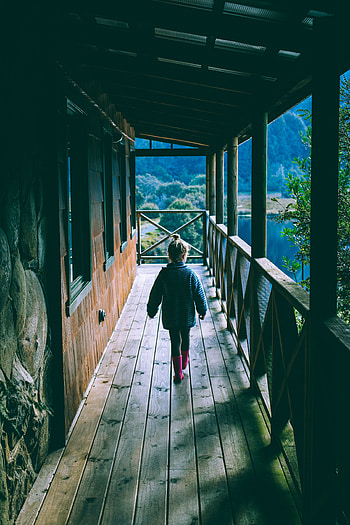Miscellanea, Miscellaneous, House, Girl, Stroll, Child, Terrace HD phone wallpaper