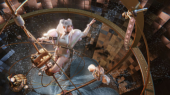 Fantasy girl, view from the top, girl, fantasy, lu jieyun HD wallpaper