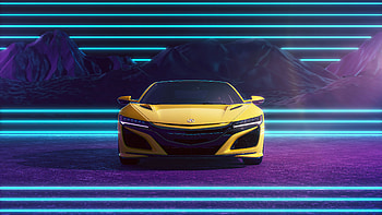Honda Acura Nsx Synthwave , acura-nsx, acura, 2022-cars, cars, behance HD wallpaper