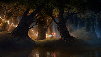 Fairies March, Forest, Trees, March, Fairies, Absract, Fantasy HD wallpaper