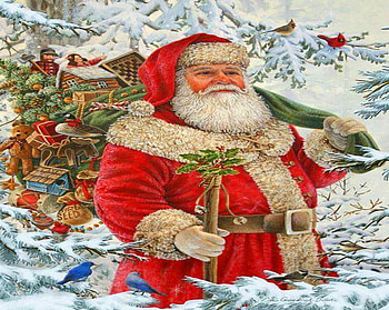 Saint Nick, white, toys, Santa, Christmas, red, sack HD wallpaper