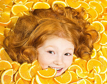 Pure orange, brown, yellow, cute, funny, girl, orange, hair, nice HD wallpaper
