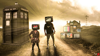 Tv People Illustration , illustration, artist, artwork, digital-art, tv, love HD wallpaper