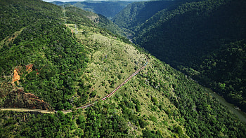 Nature, Trees, Mountains, Forest, Traffic, Movement, Height, Railway, Train HD wallpaper