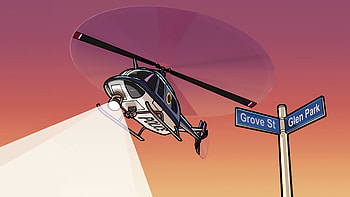 Gta San Andreas Helicopter Chase, gta-san-andreas, gta, games, artwork, art, digital-art, ps4-games, pc-games, video-games HD wallpaper