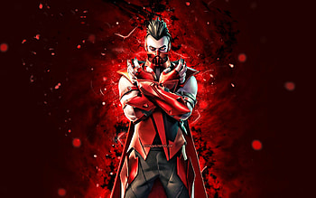 Crimson Sanctum, , red neon lights, Fortnite Battle Royale, Fortnite characters, Crimson Sanctum Skin, Fortnite, Crimson Sanctum Fortnite HD wallpaper