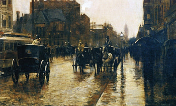 Rainy Day, Painting, Rainy, Town, Rain HD wallpaper