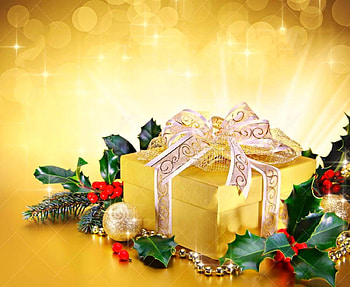 Golden christmas gift, Golden, decoration, gift, christmas HD wallpaper
