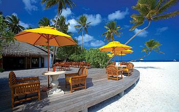 Nature, Architecture, Clouds, Beach, Chairs, Maldives HD wallpaper