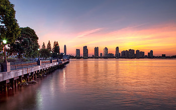 Nature, Rivers, City, Building, Skyscrapers, Embankment, Quay HD wallpaper
