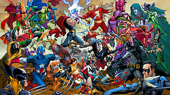 DC vs. Marvel, , Superhero battle, Comic book rivalry HD wallpaper