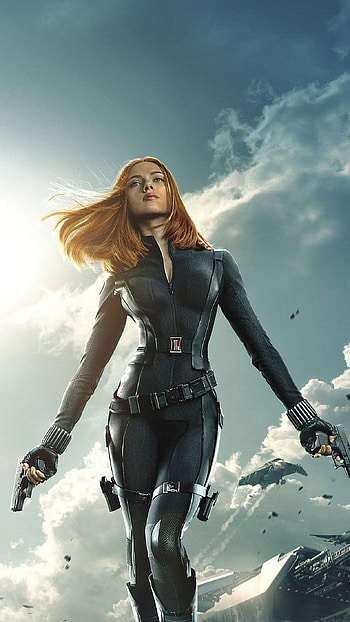 Black Widow, Captain America movie artwork, Iconic superhero, Epic face-off HD phone wallpaper