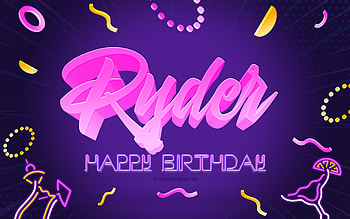 Happy Birtay Ryder, , Purple Party Background, Ryder, creative art, Happy Ryder birtay, Ryder name, Ryder Birtay, Birtay Party Background HD wallpaper