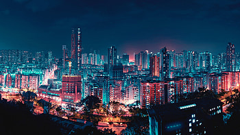 City, night, architecture, modern HD wallpaper