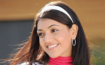 kajal looking cute, cute, telugu, laugh, kajal HD wallpaper