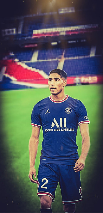 Achraf Hakimi, psg, back, marocco, mbappe, football HD phone wallpaper