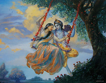 Beautiful Radha Krishna Paintings from top Indian artists HD wallpaper