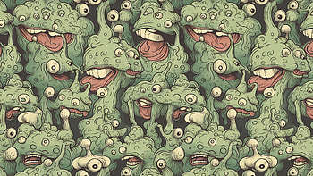 background of ghoulish poison monsters with endless eyes, Abstract, monster, eye HD wallpaper