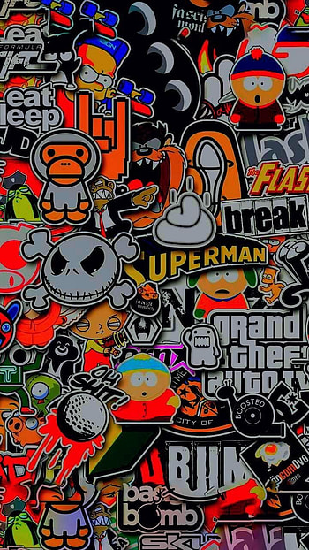 . hypebeast, , seni, Marvel Sticker Bomb HD phone wallpaper