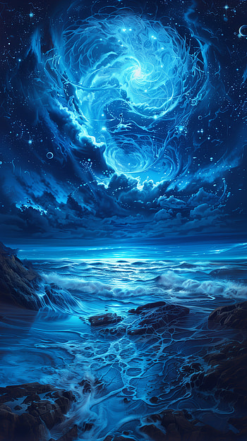 Enchanting Bioluminescent Waves Ocean, ocean, bioluminescence, wave, Ocean Waves HD phone wallpaper