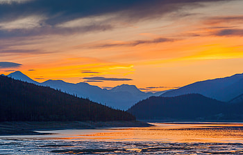 Sunset Mountains Lake , sunset, mountains, lake, nature HD wallpaper