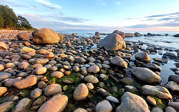 Rocky Beach in Latvia, sea, coast, Latvia, rocks, beach HD wallpaper