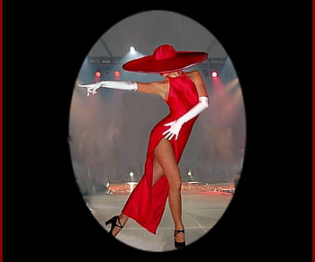 CLASS in RED, white gloves, dance, class, red hat, red dress, woman HD wallpaper